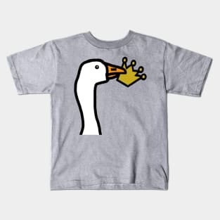Portrait of a Funny Goose Stealing a Crown Kids T-Shirt